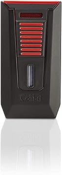 Colibri Slide Double-Jet Lighter, Black + Red