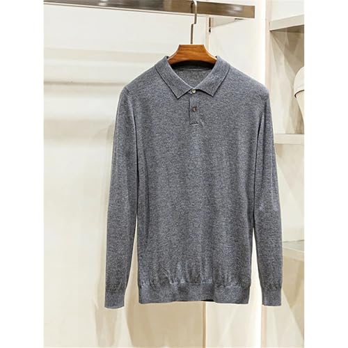 Men's Winter Simple Business Casual Thin Lapel Sweater Long Sleeve Wool Sweaters3