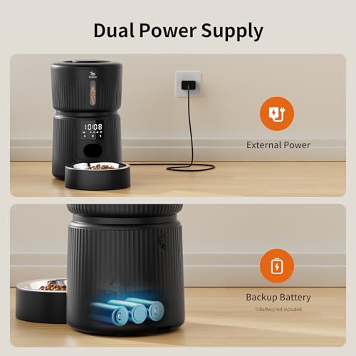 Petory Alimentador automático para gatos – 2,4 G WiFi 10 refeições dispensador automático de comida