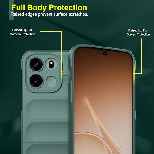 Image of Zapcase Back Case Cover for OnePlus Nord CE 6 | Compatible for OnePlus Nord CE 6 Back Cover | Liquid Silicon Magic Case with Camera Protection | Dark Green