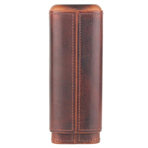 Leather Cigar Case - Two Tone Aniline Leather - [Tan] - Thumbnail 3