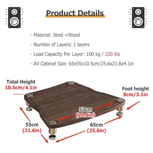 Support multimédia AV compact pour ranger une platine vinyle et des consoles de jeux - 2