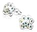 Laimons Kids Orecchini a pressione gioielli per bambini Zampa di cane Arcobaleno Con brillantini Argento Sterling 925