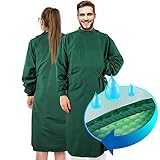 Medd Max Fluid Resistant Waterproof Surgical Gown Washable – Reusable Gown with Long Sleeve & Elastic Cuff, Unisex Cotton Lab Coat, Work Uniform, Dust Suit Long Workwear (Medium)