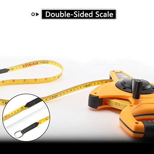 Land Open Reel Fiberglass Tape Measure - 165Ft/50M By 1/2-Inch, Inch/Metric Scale, Heavy Duty Tape For Runway And Engineer Survey (165Ft) #TOP2