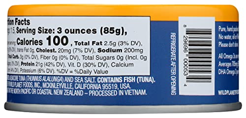 Wild Planet Sustainably Caught Wild Albacore Tuna, Cans, 5 Oz #TOP1