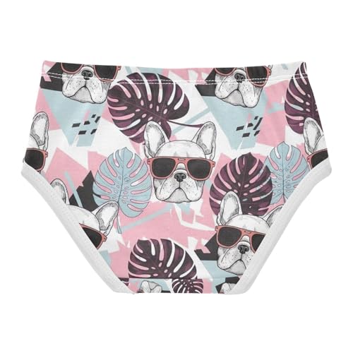 Toddler Girl Briefs, French Bulldogs Sunglasses Girls Underwear Cotton, 2T–8 Years2