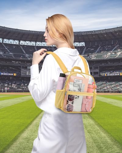 Image of Clear Backpack for Stadium Events, 12x12x6 Small Clear Plastic bag with Reinforced Straps for Game Security Festival Concert