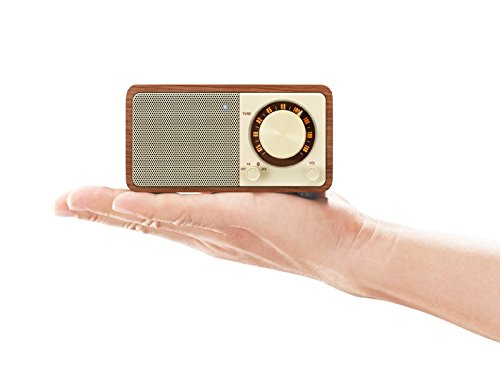 Image of Sangean WR-7WL Wood Cabinet Mini Bluetooth Speaker with FM Tuner and Aux-in Walnut /Wood