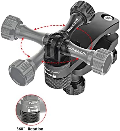 Forevercam Aluminum Bike Mount Camera Holder 360 Degree Rotatable Bicycle Rack Mount, Seat Post,Ski Pole Mount Compatible for GoPro Action Camera and Other Cameras