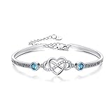 Daughter Bracelet Sterling Silver Always My Daughter Forever My Friend Infinity Love Heart...
