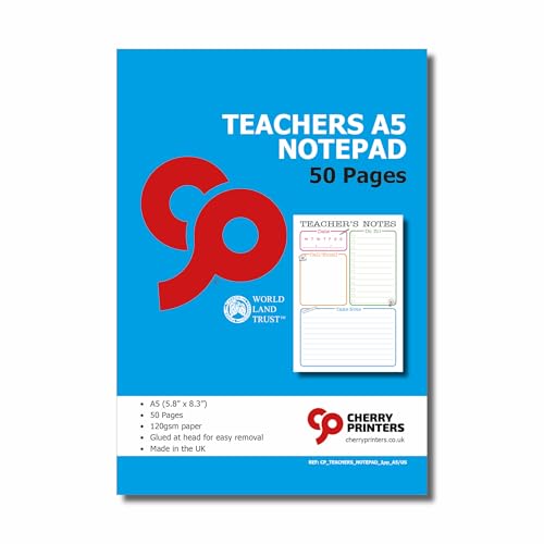 Bloc-notes A5 avec 50 pages en papier 120g collé à la tête