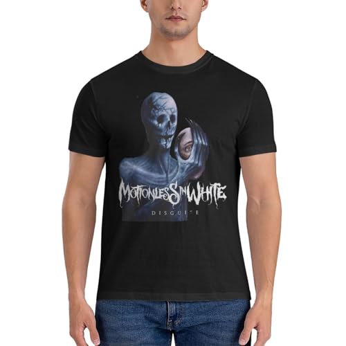 Motionless Music in White Men's Casual Double Sided Design Short Sleeve Crewneck Cotton T-Shirt Athletic Tee Top Black4