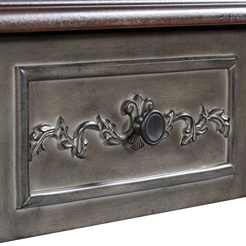 Console Table, Retro Circular Curved Design Entryway Table With 4 Drawers And 1 Shelf, Modern Half Moon Sofa Table For Home/Living Room (Antique Gray-04) #TOP3