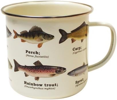Gift Republic Fish Enamel Mug, 1 Count (Pack of 1), multi, 450 milliliters