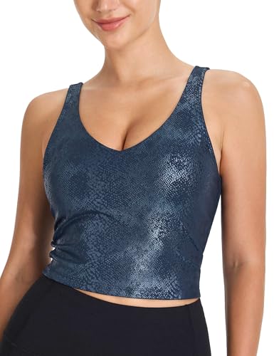 Image of THE GYM PEOPLE Womens' Sports Bra Longline Wirefree Padded with Medium Support