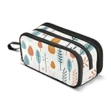 Estuche para lápices de dibujos animados, gran capacidad, para niños y niñas, 3 compartimentos, organizador de papelería, estuche para escuela, oficina, trabajo, Árboles de dibujos animados, Talla