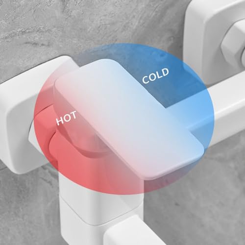 Baignoire avec douche attachement mural en laiton blanc LWX - 3