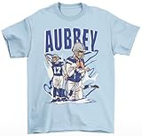 RatTrapTees Brandon Aubrey Cartoon Style Dallas Football T-Shirt (US, Alpha, Large, Regular, Regular, Light Blue)