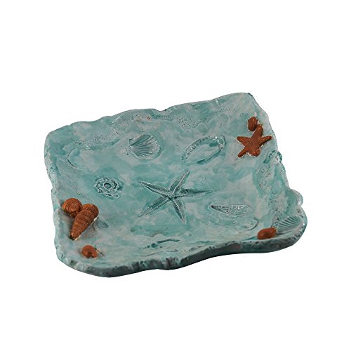 Mystery&Melody Bandeja de Resina Estrella de Mar Concha Almeja Vieira Baratija Plato Bandeja de Joyas Decoración del Hogar (001-1016045A)