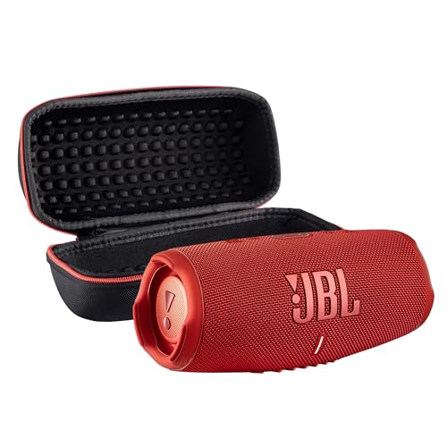 Image of JBL Charge 5 Wireless Bluetooth Speaker (Red) | Rugged IP67 Waterproof Outdoor Audio with Deep Bass & 20H Playtime | Includes Protective Travel Case for Beach, Hiking, Camping, and More
