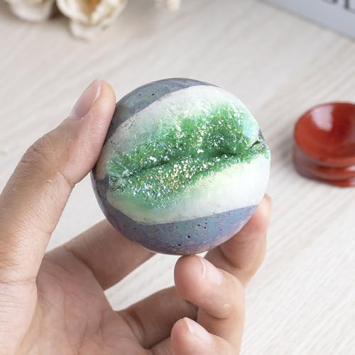 Boule de cristal de quartz vert contre le stress pour décoration de bureau - 6