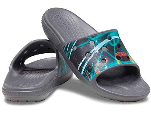 Image of Crocs Unisex Adult Classic Marbled Slide Bone /Mlti Croslite Slide | 206879-2Y3 |