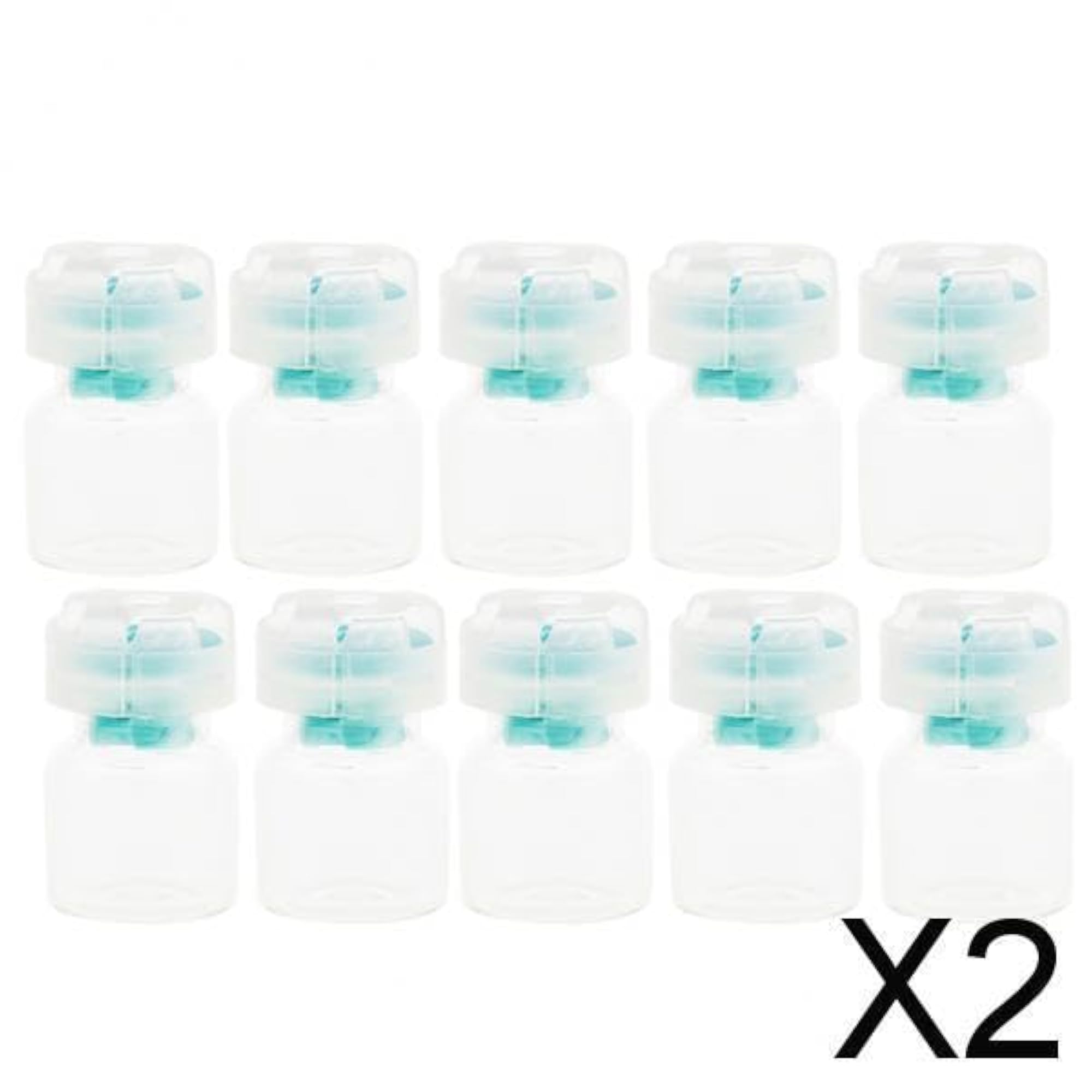 2x10pcs Empty Clear Glass Dram Bottles