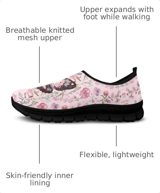 Image of Womens Slip On Walking Shoes Non Slip Loafer Breathable Holiday Travel Shoe Lightweight Casual Low Top Sneakers SizeUS 5.5-11.5