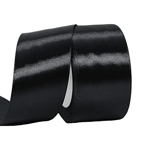 50mm Wide Black Ribbon Thick Halloween Ribbon for Gift Wrapping 22m