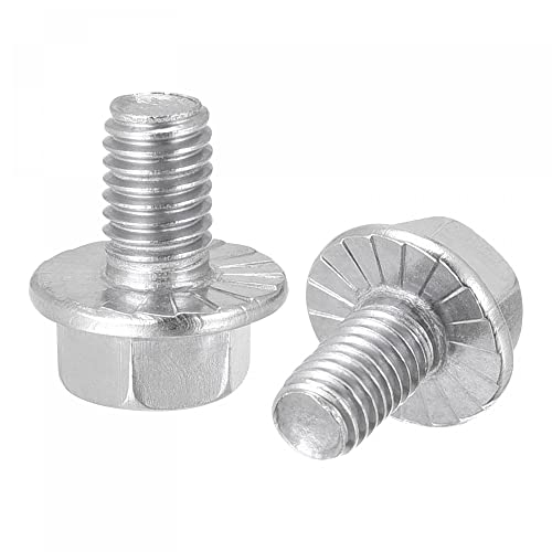 Image of uxcell M5x8mm Hex Serrated Flange Bolts Screws Metric Thread 304 Stainless Steel 50pcs