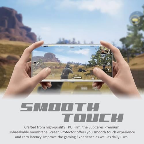 Image of SupCares TPU Unbreakable Membrane Screen Protector for Realme 16 Pro Plus, Realme 15 and Realme 15 Pro (6.8 Inch) With Easy Self Installation Kit | Fingerprint Working | Edge to Edge Coverage