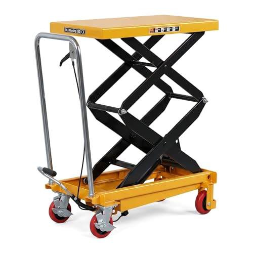 Industrial Lifting Device, Mini Scissor Lift with Dual Scissor Arms, Mobile Hydraulic Lift Table, Heavy Duty Scissor Lifts with Lockable Casters for Storage Room Factory Workshop Cargo Transport