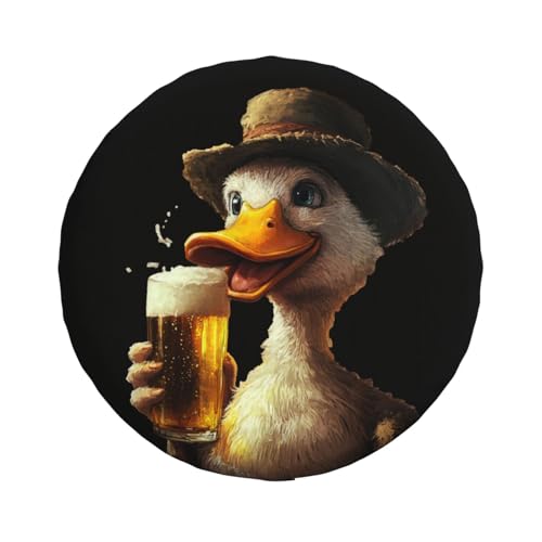 Image of Cute Duck Spare Tire Cover Universal Wheel Tire Cover Funny Cartoon Duck Tire Protectors for Travel Trailer Rv SUV Truck Camper and Many Vehicle 14 Inch