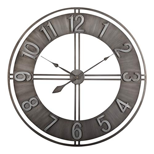 Studio Designs Home - REDEFINING MODERNDESIGN Industrial Loft 30 Inches Metal Wall Clock, 30" (Brushed Steel) (73003) #1