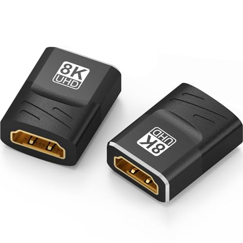 2-Pack Adaptador HDMI 2.1 Hembra a Hembra Dorado miniatura 1