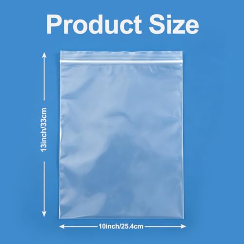 JINYONBAG 100 Count 10" x 13" Clear Zip Bags, 2 Mil Plastic Ziplock with Reclosable Zipper Seal, Large Storage Pouches for Apparel, Travel, Crafts and Packaging by JINYONBAG - Used condition - Image 2