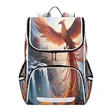 STAYTOP Linda mochila de abertura grande Fênix de Fogo para meninos e meninas, mochila escolar à prova d'água, 35 cm, para acampamento, viagem, mochila