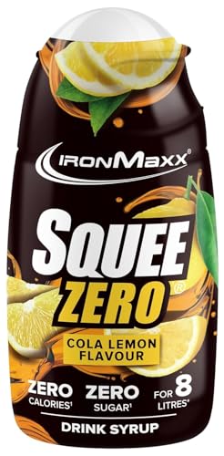IronMaxx SqueeZero - Cola Lemon 65 ml Jarabe | Sabor refrescante para 8 litros | Sin azúcar y sin calorías en 100 ml de bebida lista para consumir