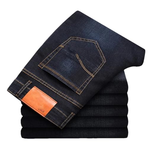 Spring and Autumn Classic Men's Jeans Business Casual Stretch Slim Black Blue Men's Pants