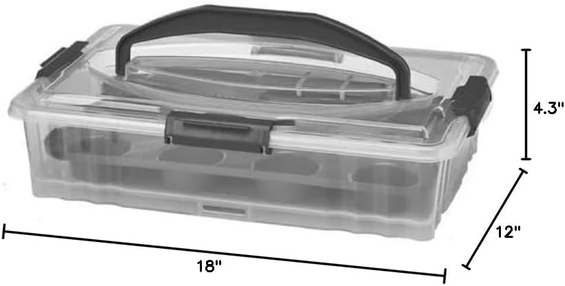 SEDLAV Dessert Carrier, Rectangular Design, Clear Plastic with Dark Gray Handle and Clasps - Portable Cake and Pastry Holder, Perfect for Transporting and Displaying Desserts at Parties and Events