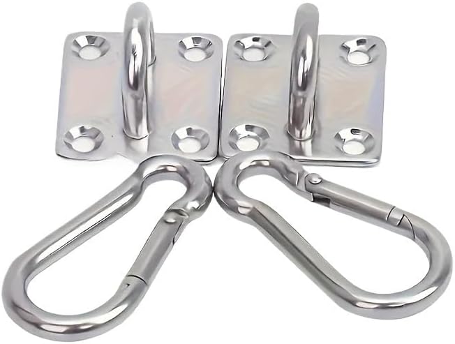 8-Pack Heavy Duty 304 Stainless Steel Hanging Hooks Wall/Ceiling Mount Rust-Resistant Shade Sail Hammock Stand & Yoga Rope Hang