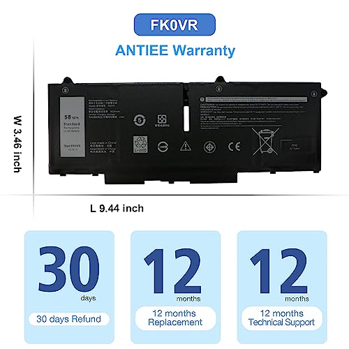 Image of ANTIEE FK0VR Laptop Battery for Dell Latitude 7330 7430 7530 5330 Series