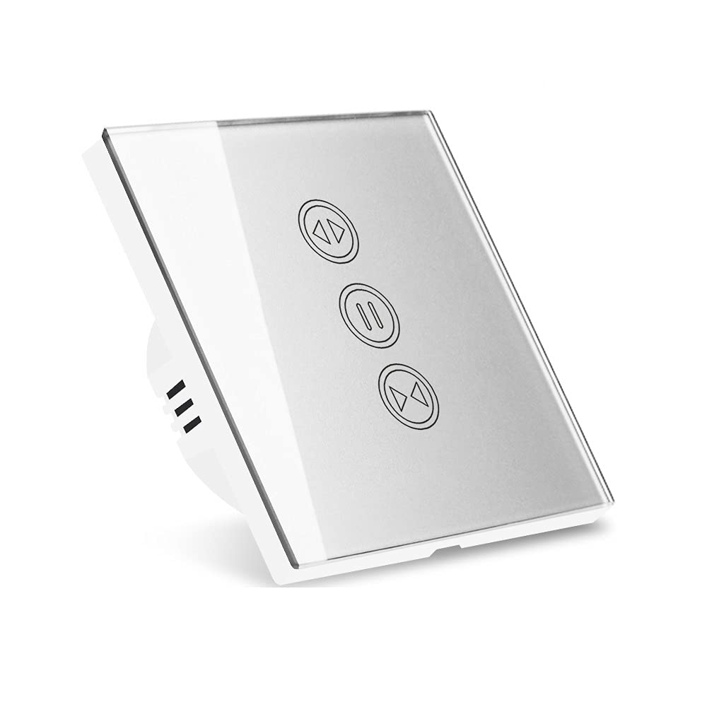 Interruptor Inteligente,Interruptor Persianas Wifi Cortina WiFi Interruptor de ciega Color de plata para obturador de rodillos Temporizador de aplicaciones de control de voz de motor eléctrico(3 piece