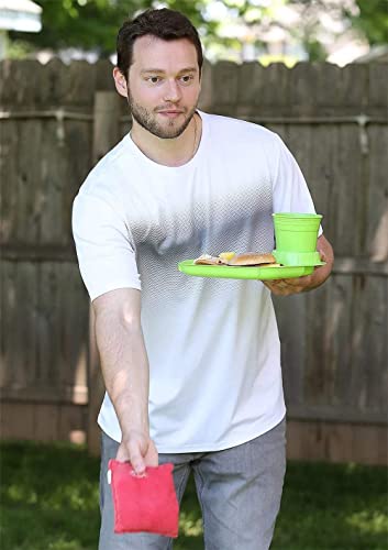 Great Plate Reusable Plastic Plates For Parties With Built-In Cup Holder - Set Of 6 Party Plates And Cups For Kids Or Adults, Food Serving Tray With Drink Holder For Tailgating Bbq Camping Picnics #TOP3