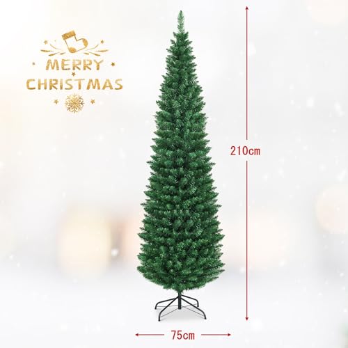 Costway クリスマスツリー 210cm グリーン 緑 700本枝 ヌードツリー クリスマス飾り インテリア用品 クリスマス 高濃密度 収納便利 おしゃれ Christmas tree (210cm/グリーン) [2]