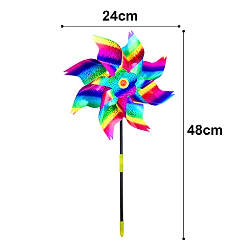 TheStriven 8 Stück Reflektierende Windräder Vogelschreck Windrad Vogelabwehr Windspiel Obstgarten Vogelabwehr Reflektierende Windrad Reflektierende Vogel Abschreckung für Garten Kinder – Bild 3