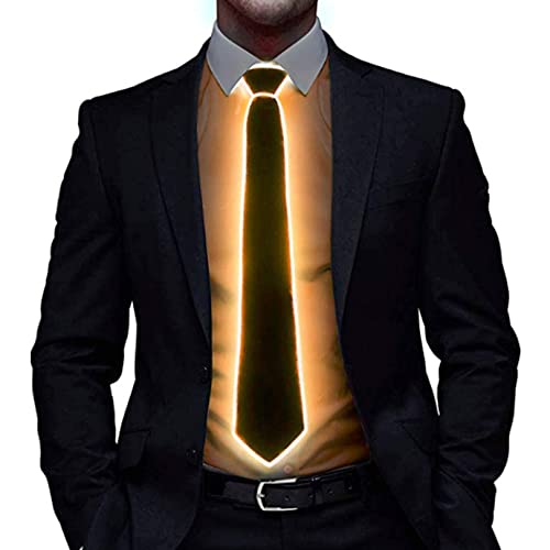 [PIENSE] 光るネクタイ ライトアップ LED ネクタイ ELルミナス 点灯 点滅 パーティー イベント ノベルティ (オレンジ)
