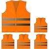 PeerBasics Safety Vests 5 Pack - Orange Reflective High Visibility, Men Women