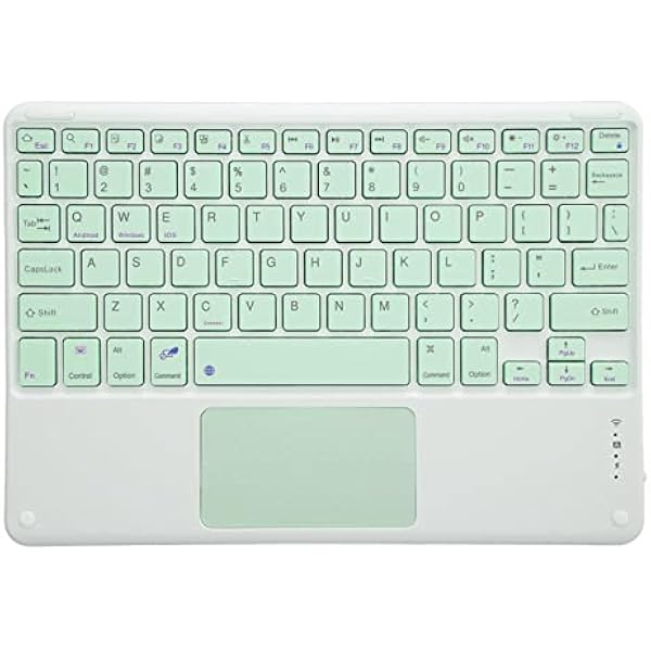 Ultracienka Bezprzewodowa Klawiatura Bluetooth z Wbudowanym Panelem Dotykowym, Cicha Ergonomiczna Lekka Przenośna Klawiatura Wielokrotnego ładowania, do Smartfonów, Tabletów, Laptopów(Zielony)